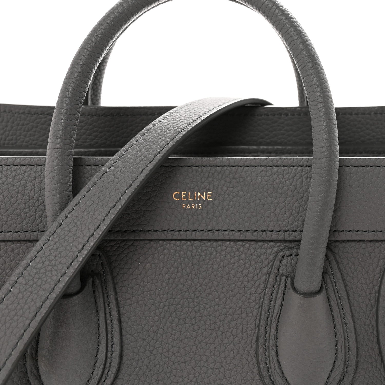 Celine Baby Drummed Calfskin Nano Luggage Kohl 8 of 10