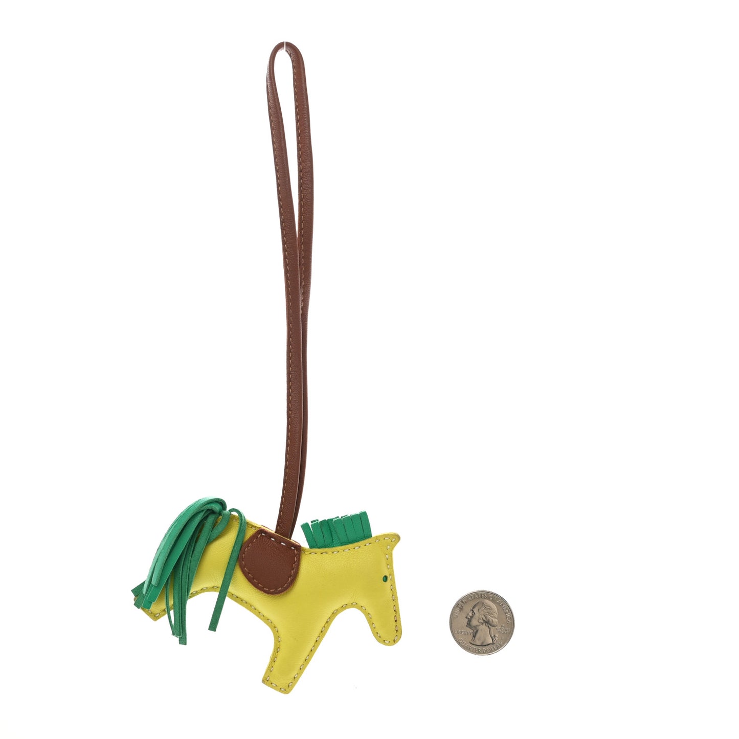 Milo Lambskin Grigri Rodeo Horse Bag Charm PM Lime Menthe Fauve