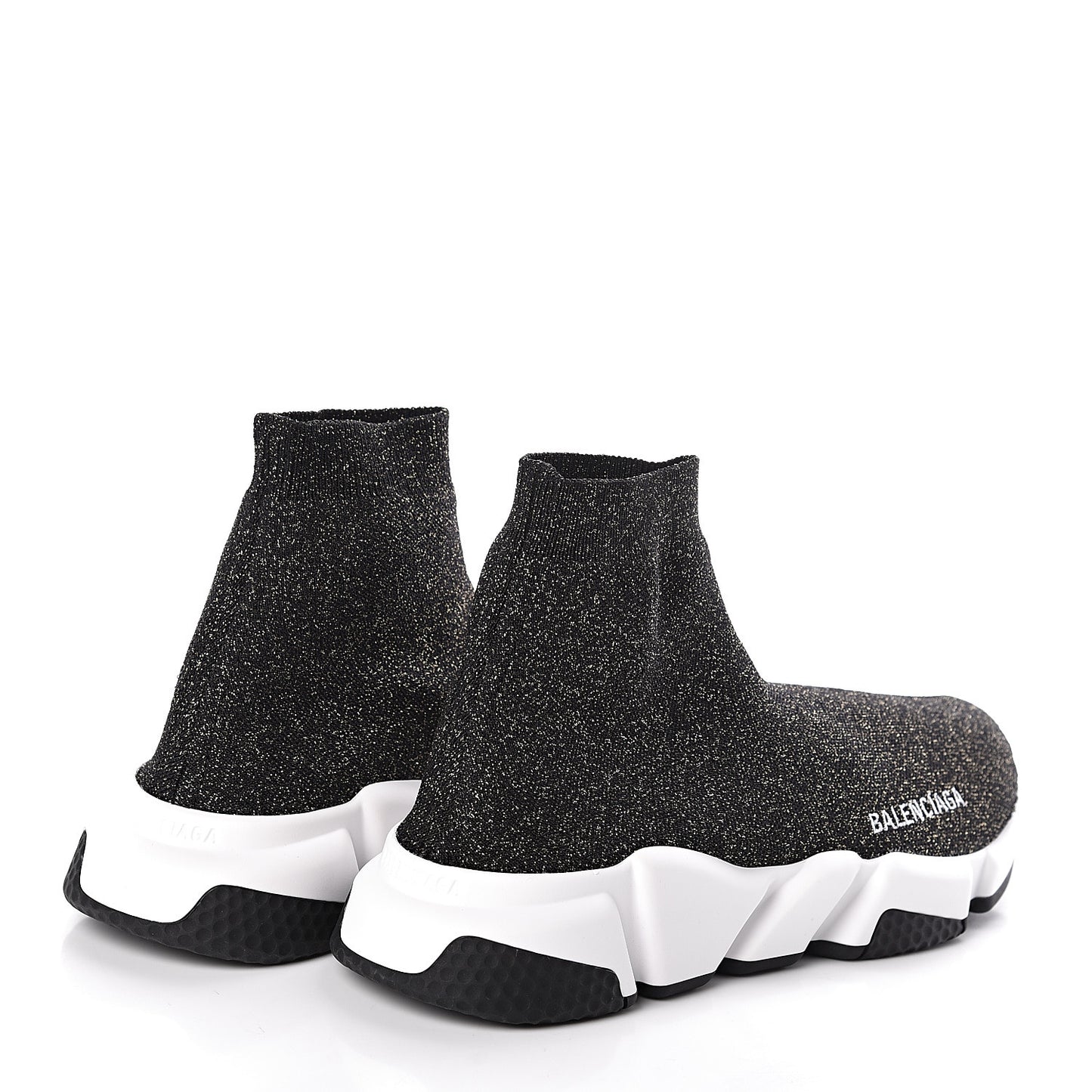Knit Metal Womens Speed Sneakers 39 Black Gold
