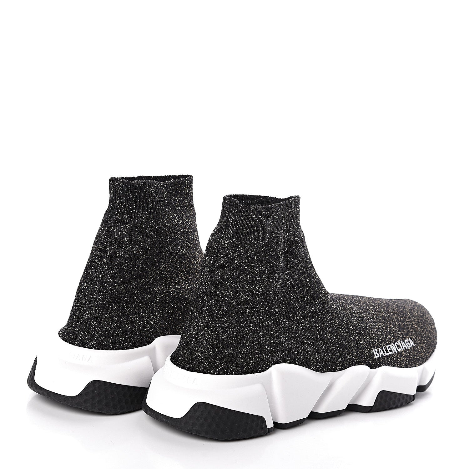 Balenciaga Knit Metal Womens Speed Sneakers 39 Black Gold 4 of 8