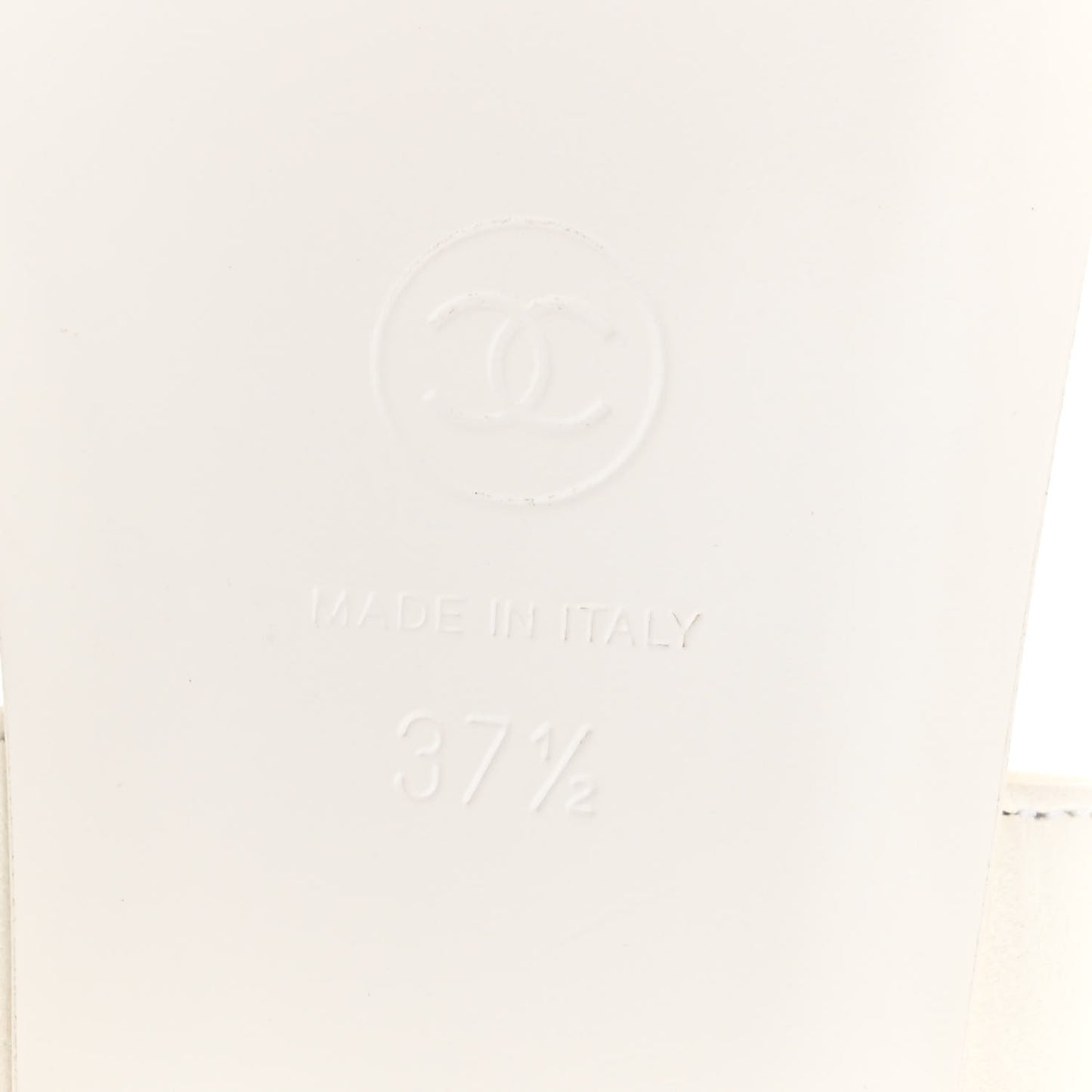 Lambskin CC Leaf Thong Sandals 37.5 White