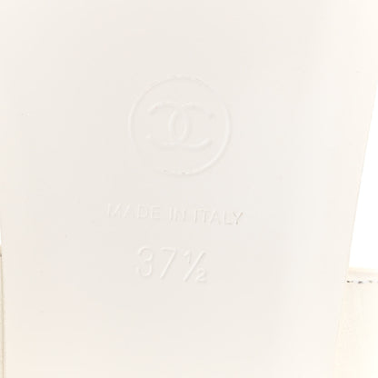 Chanel Lambskin CC Leaf Thong Sandals 37.5 White 6 of 11