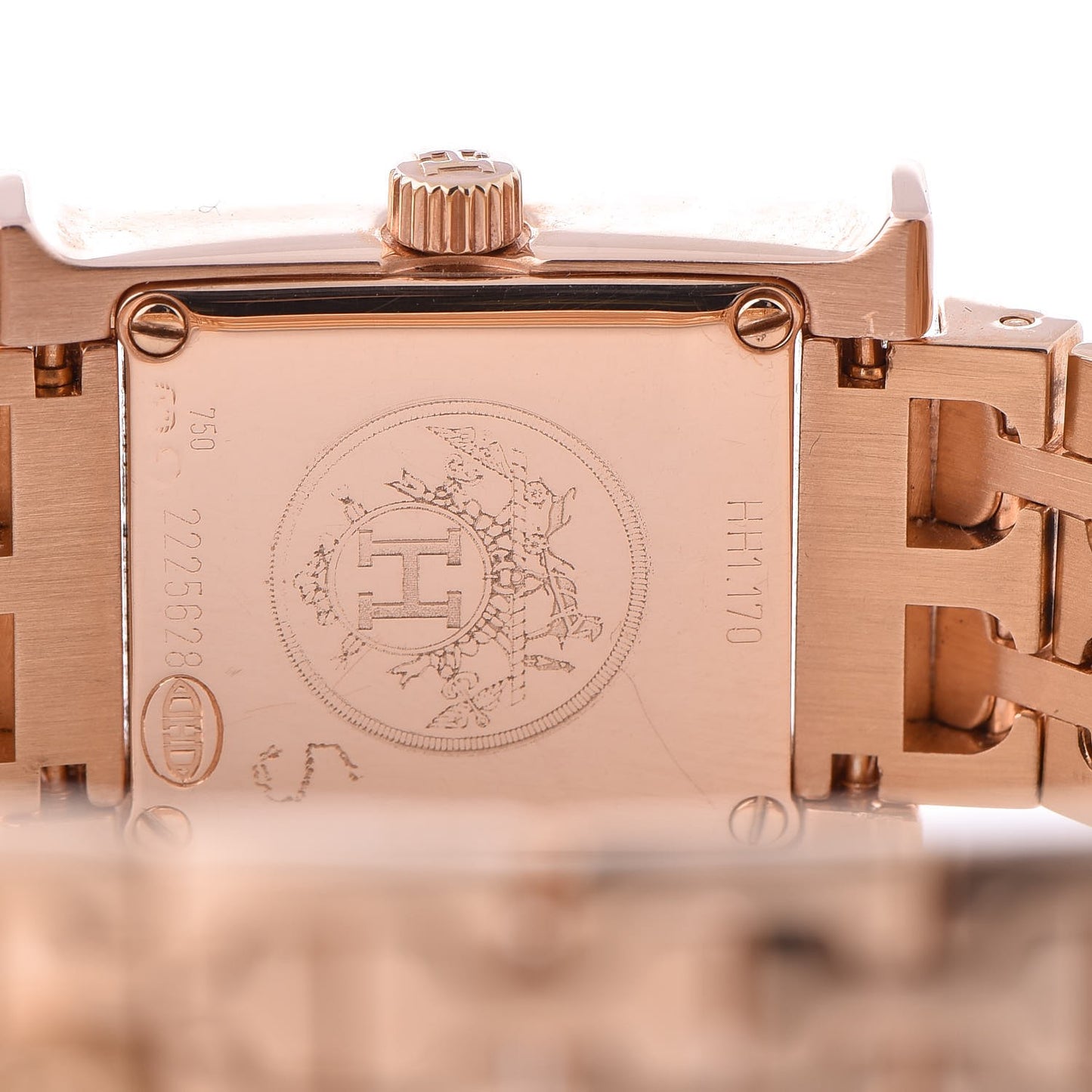 18K Rose Gold Diamond Mother of Pearl 17.2mm Heure H Hour Quartz Watch
