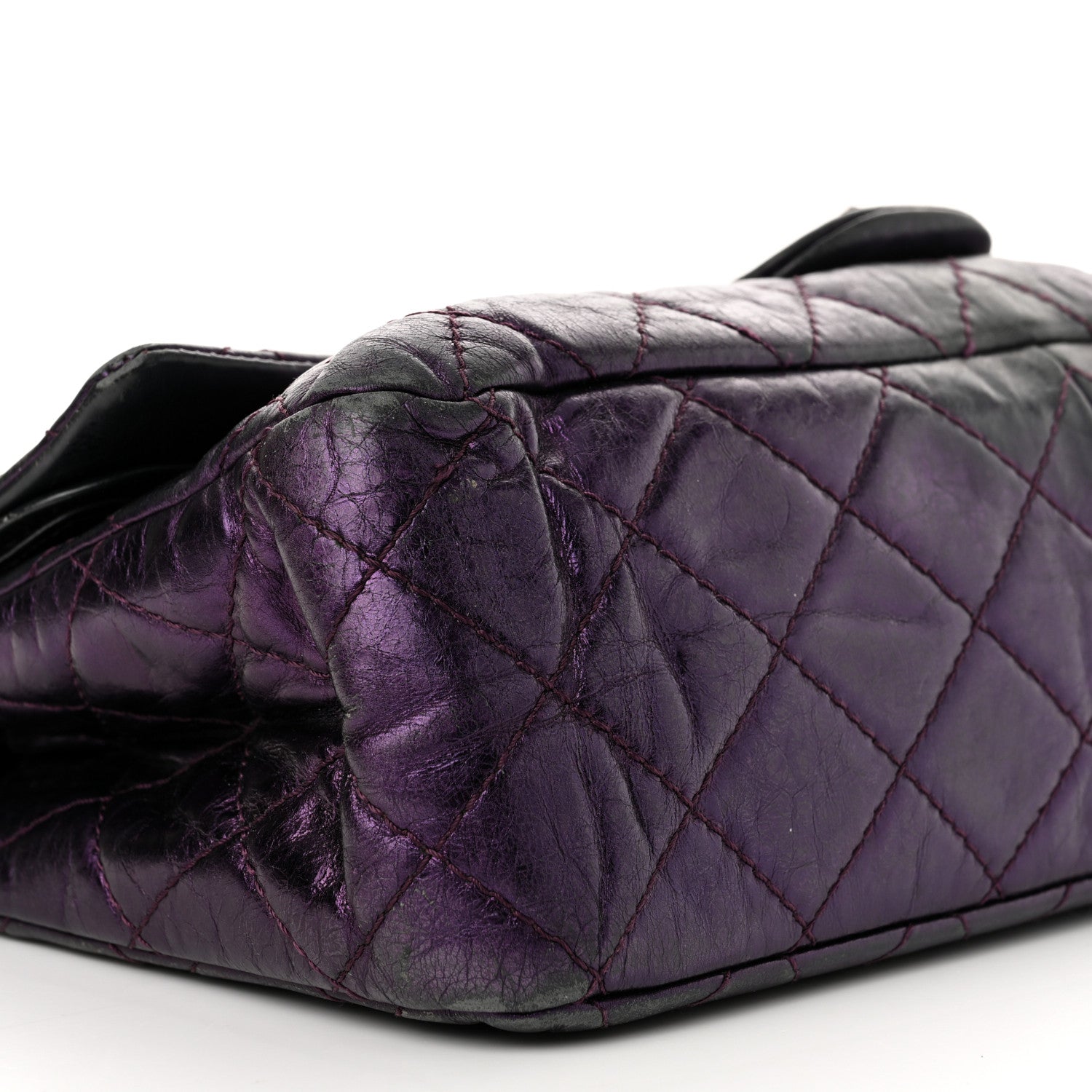 Chanel Metallic Aged Calfskin Quilted 2.55 Reissue 227 Flap Purple 9 of 23