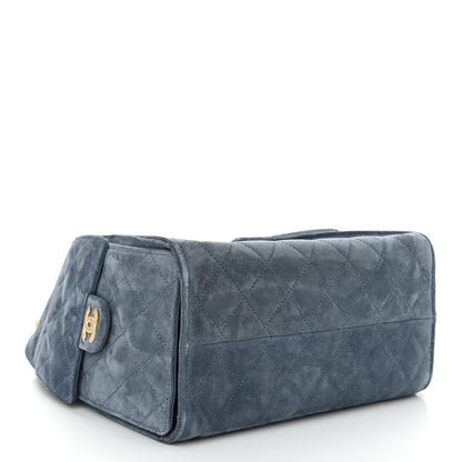 Chanel Suede Quilted Small Chanel 25 Handbag Blue 4 of 11