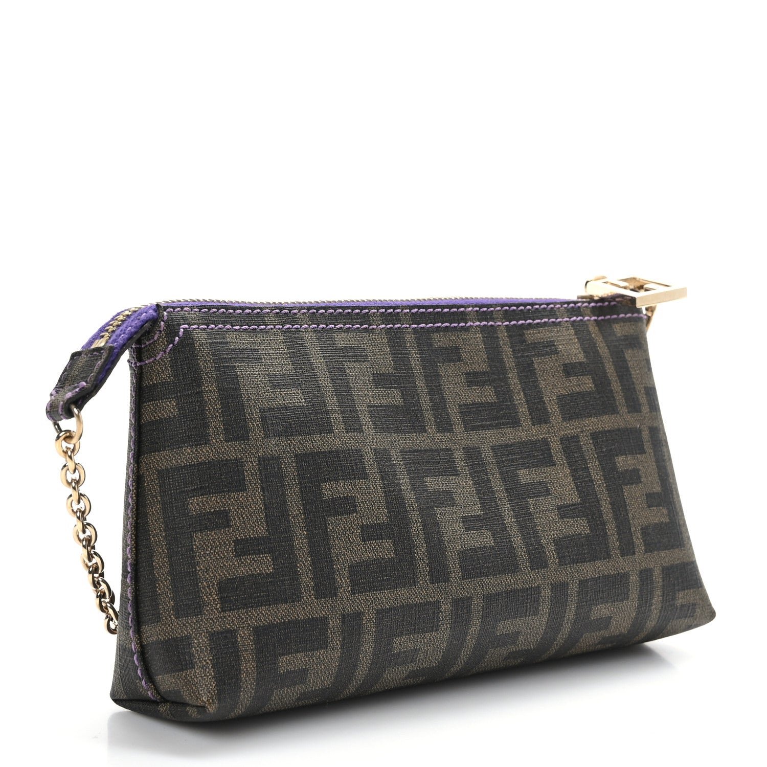 Fendi Zucca Spalmati Pochette Tobacco Viola 3 of 9