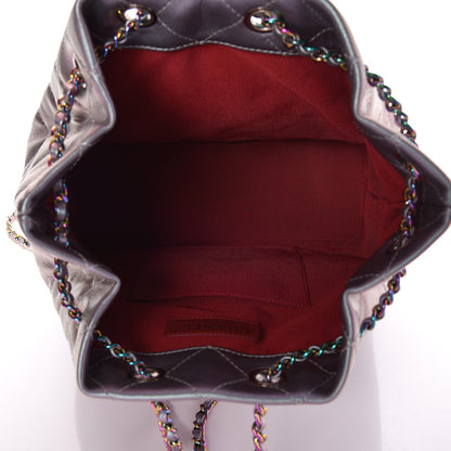 Chanel Iridescent Lambskin Calfskin Quilted Gabrielle Backpack Light Purple 5 of 8