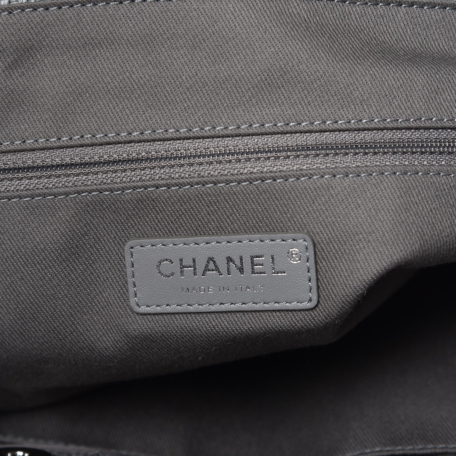 Chanel Canvas Large Deauville Tote Grey 7 of 9