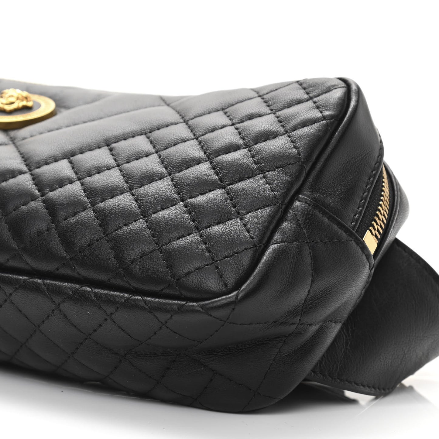 Nappa Barocco Quilted Vanitas Medea Belt Bag Black