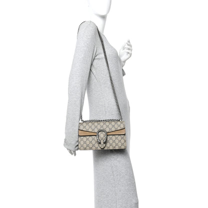 Gucci GG Supreme Monogram Suede Crystal Small Dionysus Shoulder Bag Beige Ebony Taupe 2 of 10