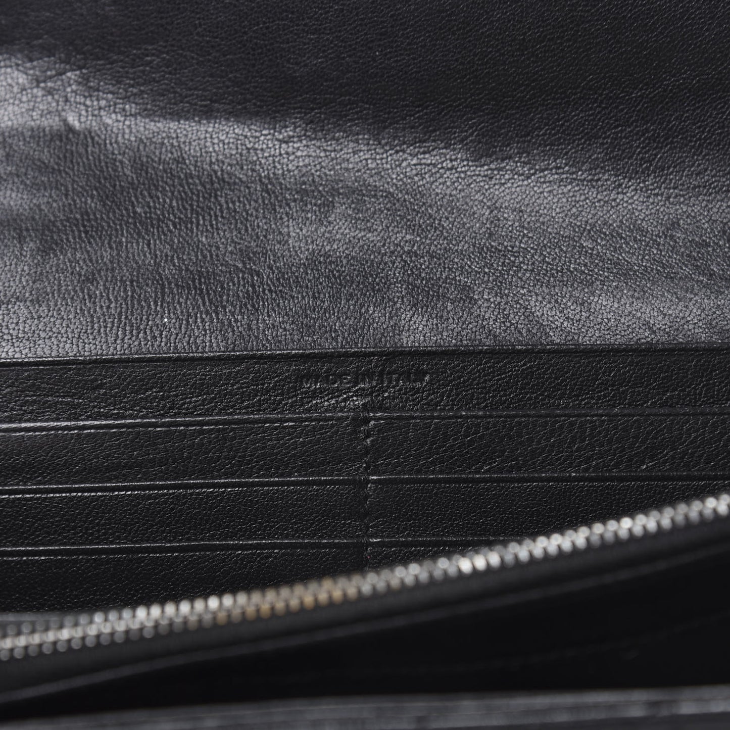 Lambskin Mixed Matelasse Quilted Large Monogram Envelope Wallet Black