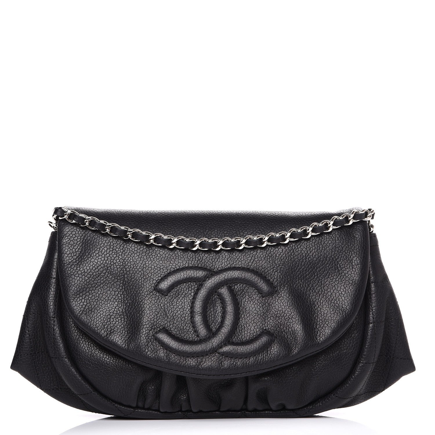 Chanel Caviar Half Moon Wallet On Chain WOC Black 1 of 7