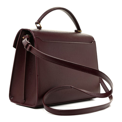 Saint Laurent Grain de Poudre Medium Classic Monogram Cassandra Top Handle Rouge Legion 3 of 19
