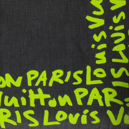 Louis Vuitton Cotton Graffiti Bandana Green 1 of 7