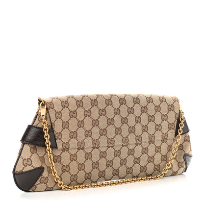 Gucci Monogram Horsebit Clutch Dark Brown 3 of 11