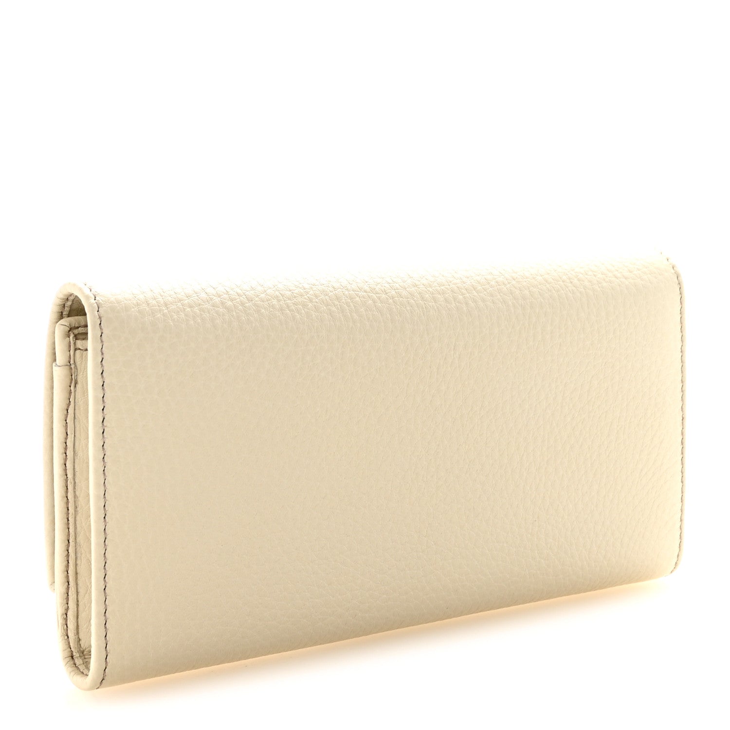 Gucci Pebbled Calfskin Large Soho Continental Wallet Off White 3 of 8
