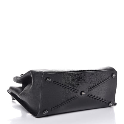 Valentino Garavani Patent Pebbled Calfskin Medium JoyLock Satchel Black 4 of 6