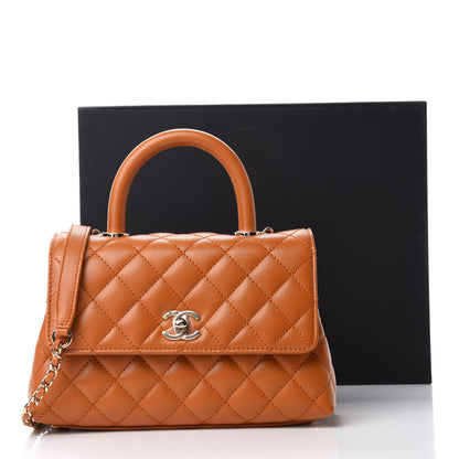 Chanel Caviar Quilted Mini Coco Handle Flap Light Brown 11 of 11