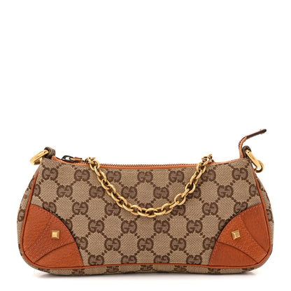 Gucci Monogram Horsebit Nail Chain Pochette Orange 1 of 11
