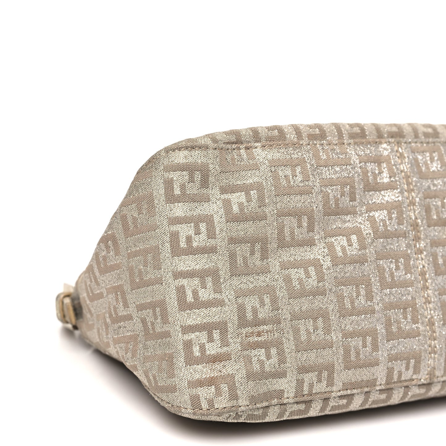 Metallic Jacquard Zucchino Suede Mini Mama Baguette  Cipria Argento Grigio
