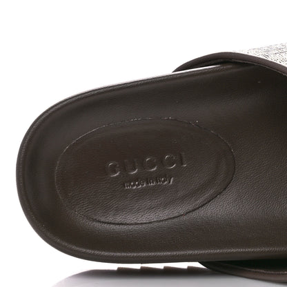 Gucci GG Supreme Monogram Miro Soft Calfskin Womens Horsebit Slippers 37.5 Beige Ebony New Acero 8 of 11