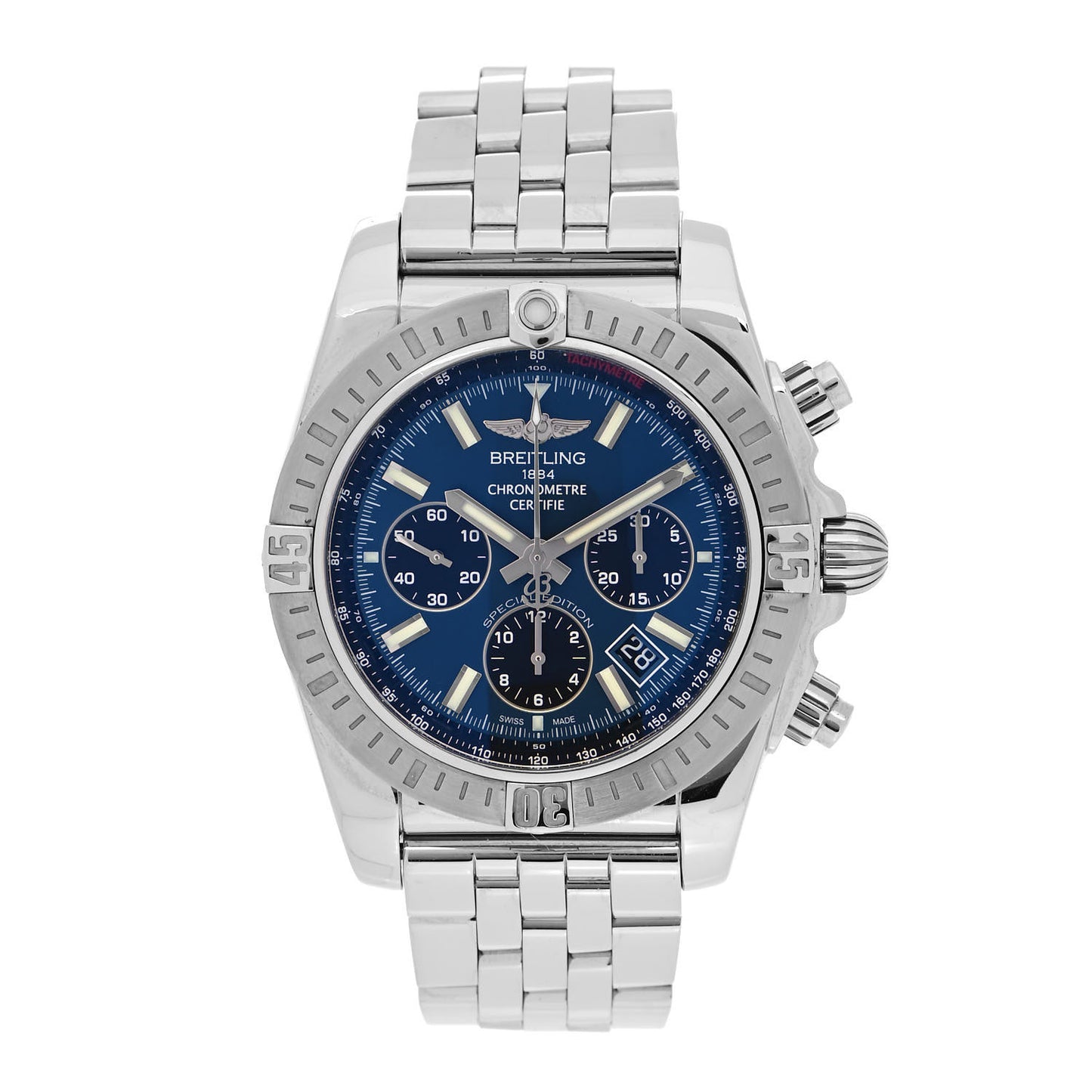 Stainless Steel 44mm Chronomat B01 Automatic Watch Blue AB0115