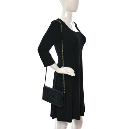 Chanel Lambskin Quilted Timeless CC Wallet On Chain WOC Black 2 of 10