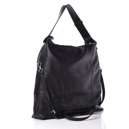 Prada Glace Calf Etiquette Hobo Black 3 of 9