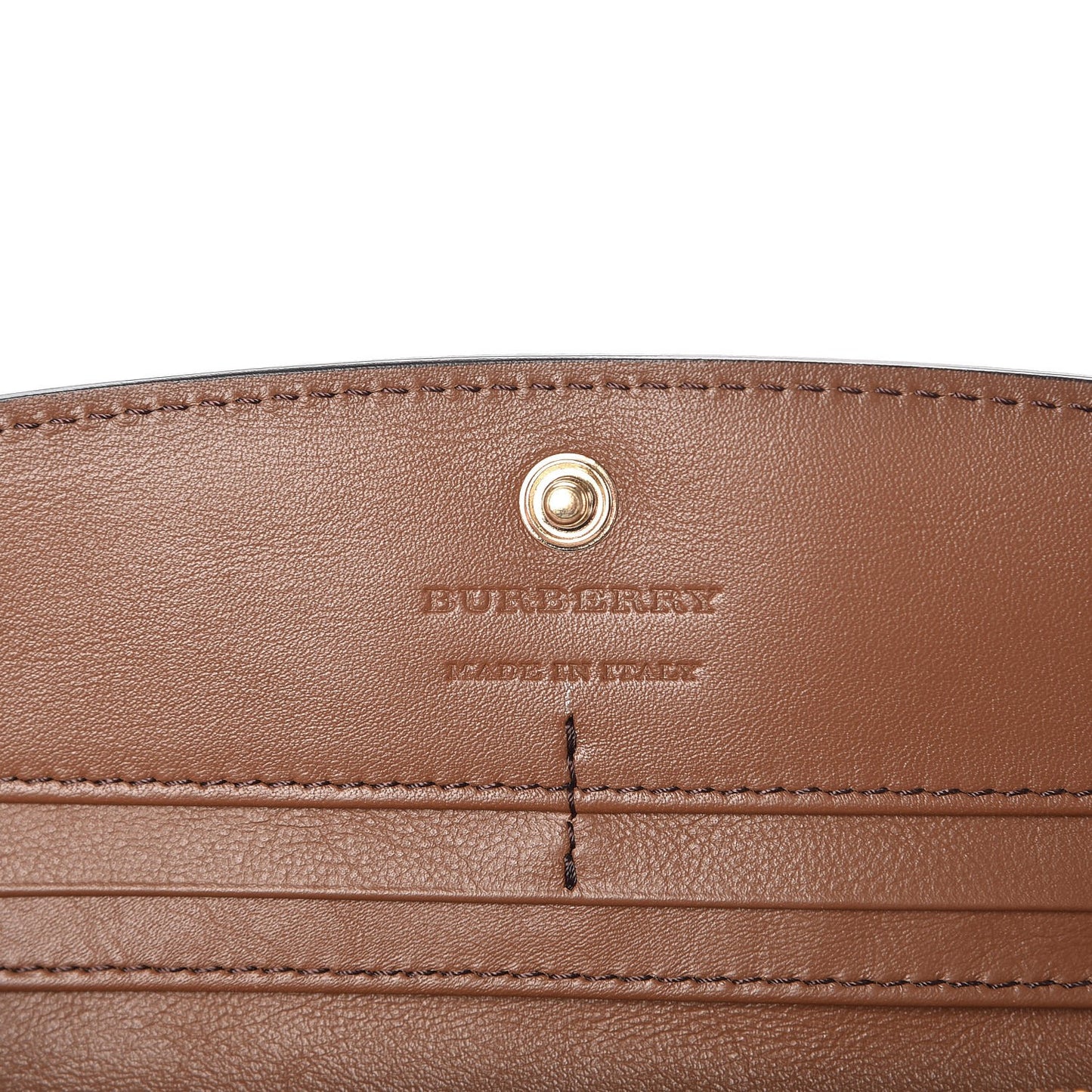 Grainy Calfskin House Check Continental Wallet Tan