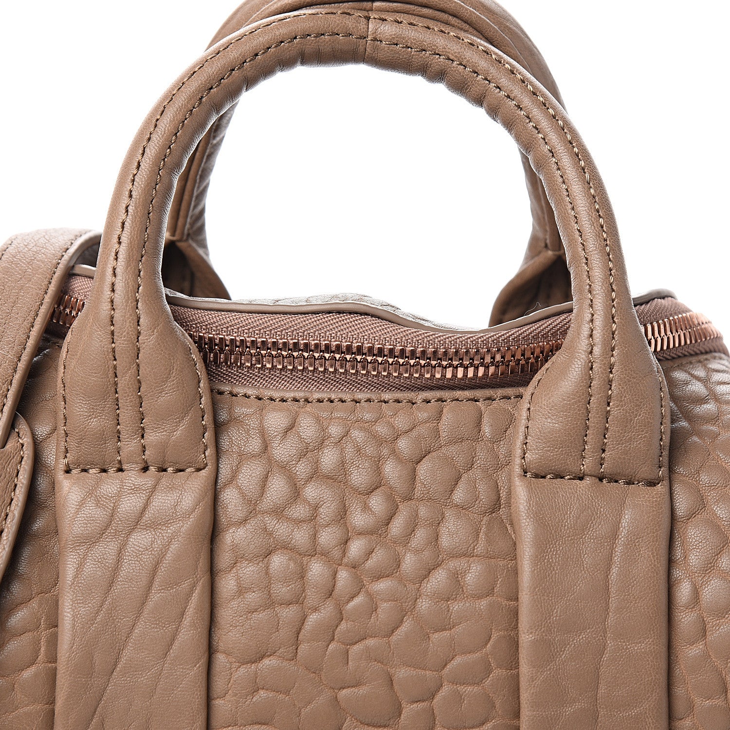 Alexander Wang Pebbled Lambskin Mini Rockie Latte Rose Gold Hardware 8 of 8
