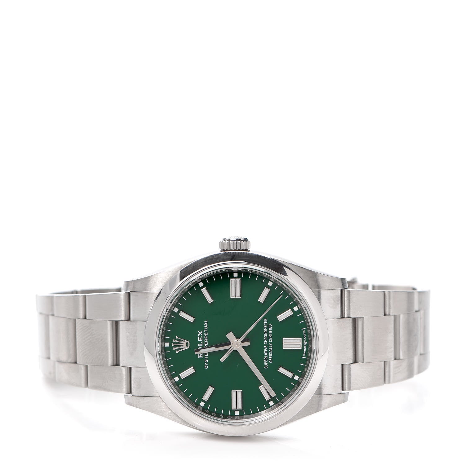 Rolex Stainless Steel 36mm Oyster Perpetual Watch Green 126000 2 of 5