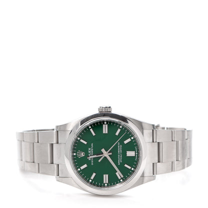 Rolex Stainless Steel 36mm Oyster Perpetual Watch Green 126000 2 of 5