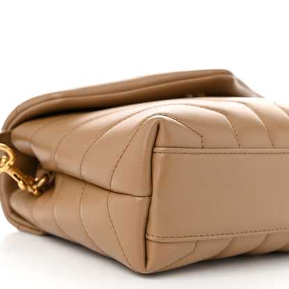 Saint Laurent Calfskin Y Quilted Monogram Toy Loulou Crossbody Bag Latte 9 of 10