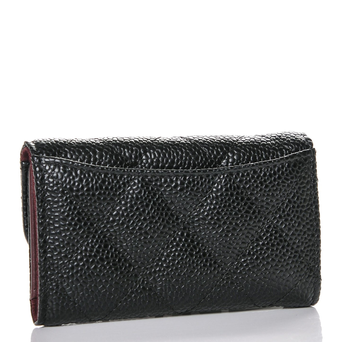 Caviar Quilted 6 Key Holder Black