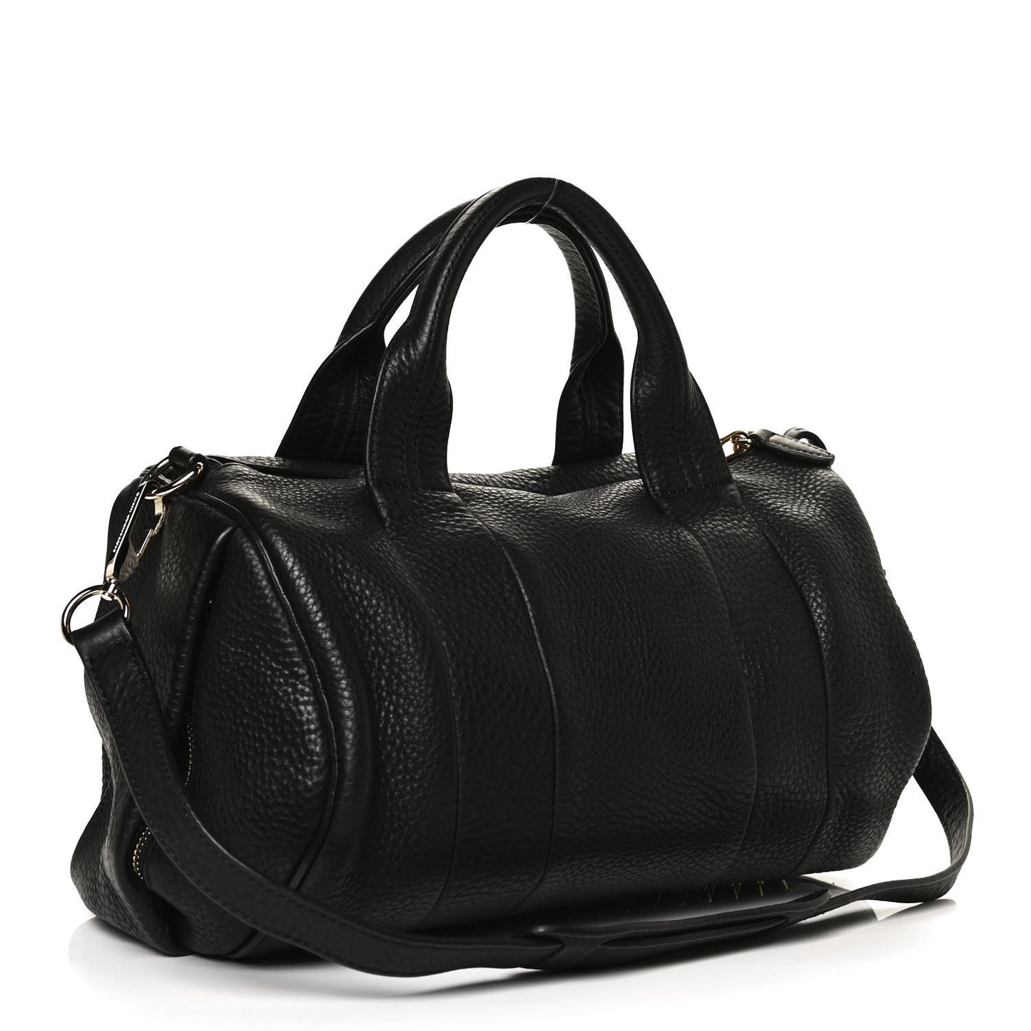 Pebbled Lambskin Rocco Black Pale Gold Hardware