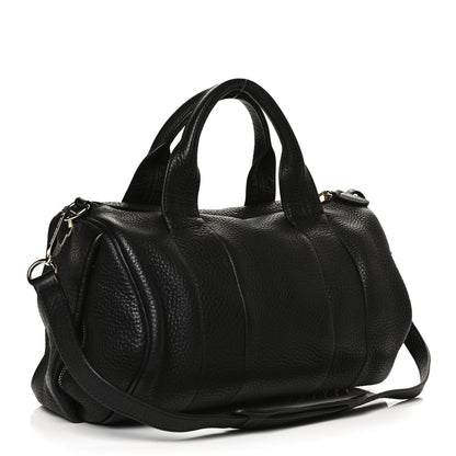 Alexander Wang Pebbled Lambskin Rocco Black Pale Gold Hardware 3 of 11