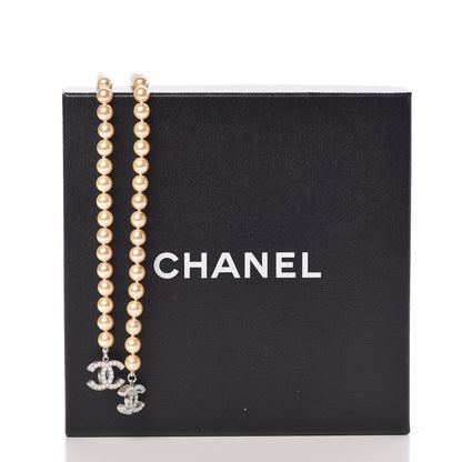Chanel Pearl CC Long Necklace Silver Blanc Nacre 5 of 5