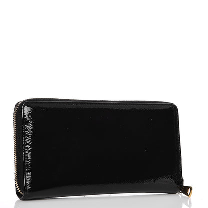 Saint Laurent Patent Y-Mail Zip Around Wallet Black 3 of 10