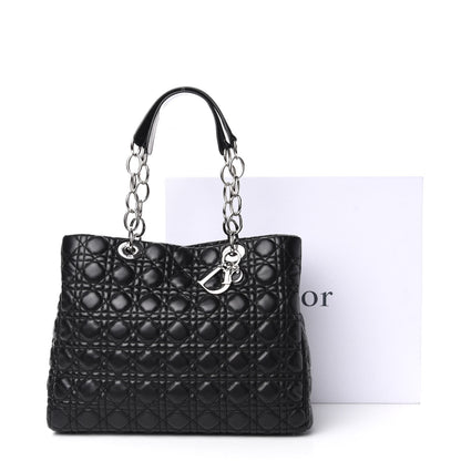 Christian Dior Lambskin Cannage Large Dior Soft Shopping Tote Black 9 of 9