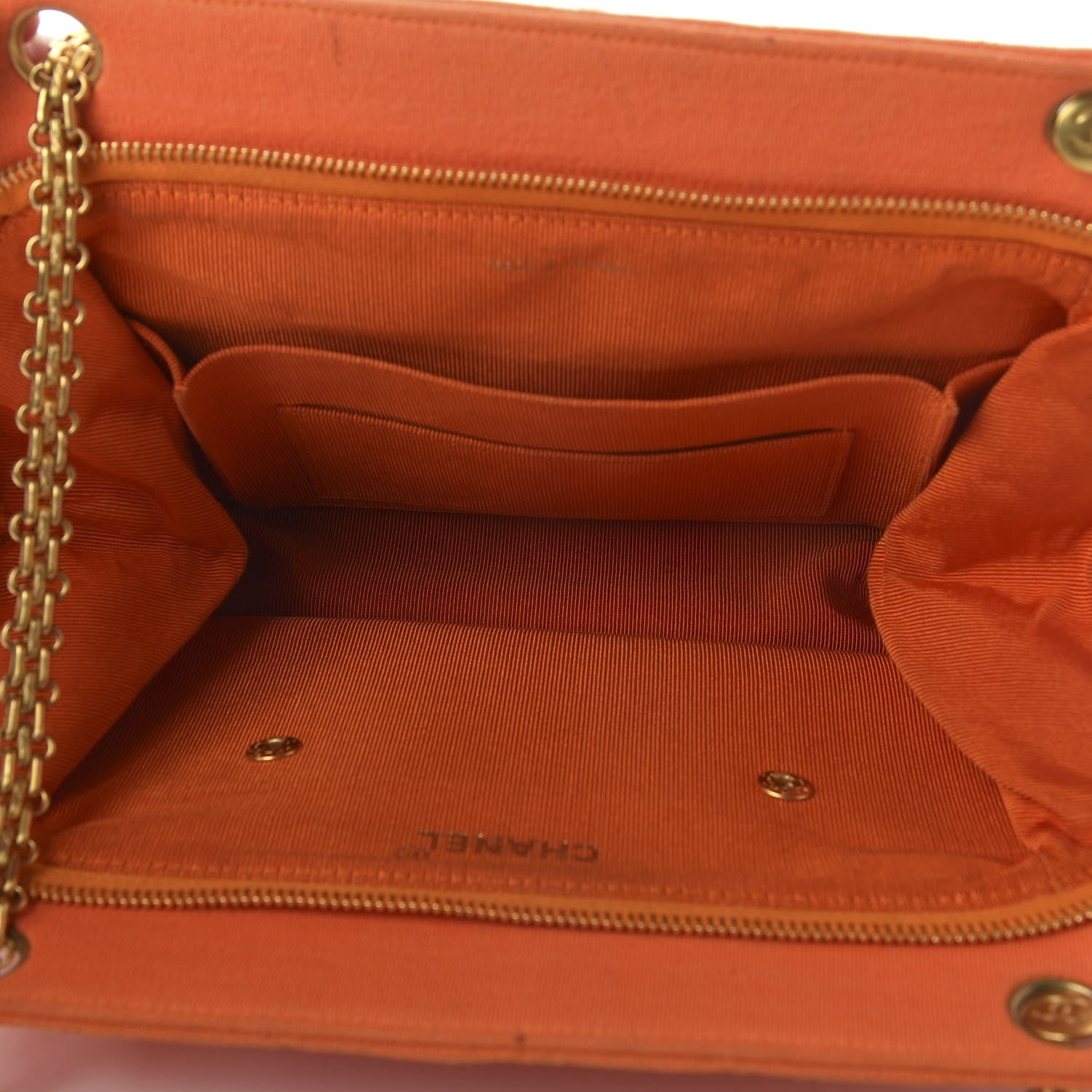 Chanel Jersey Quilted Shopping Tote Orange 5 of 11