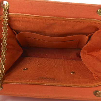 Chanel Jersey Quilted Shopping Tote Orange 5 of 11