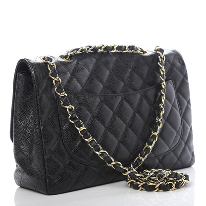 Chanel Caviar Quilted Jumbo Single Flap Black 3 of 11