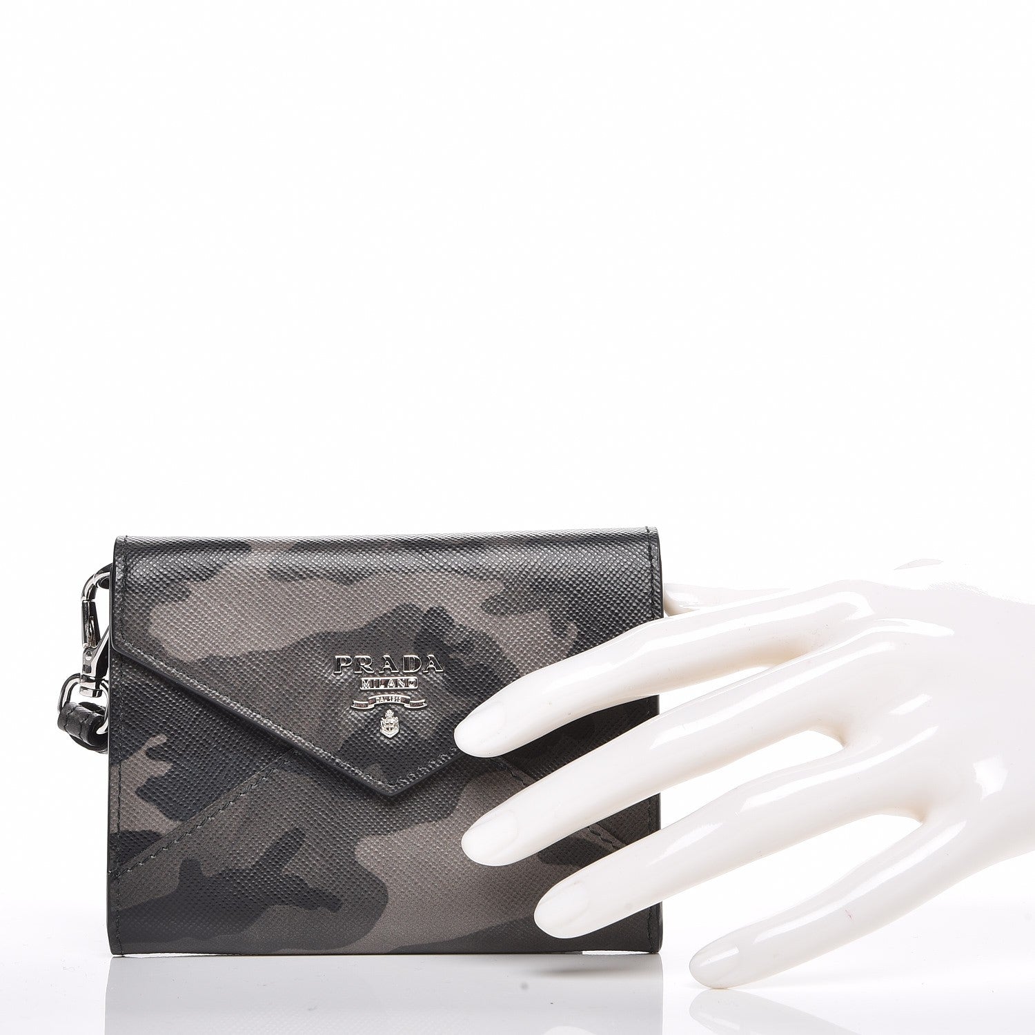 Prada Saffiano Camouflage Print Wristlet Wallet Marmo Dis Camouflage 2 of 7