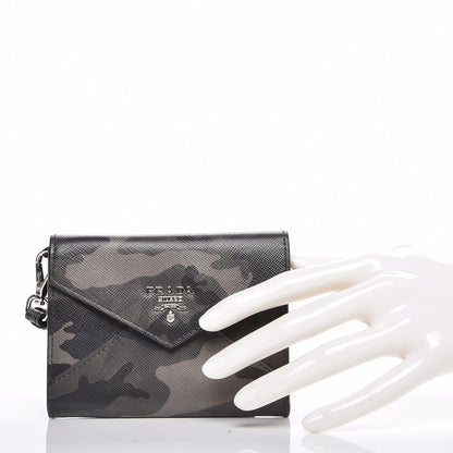 Prada Saffiano Camouflage Print Wristlet Wallet Marmo Dis Camouflage 2 of 7