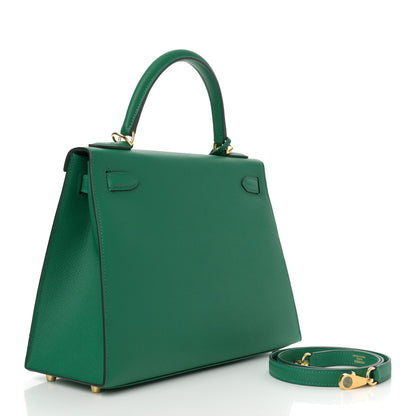 Hermes Epsom Kelly Sellier 28 Vert Vertigo 3 of 12