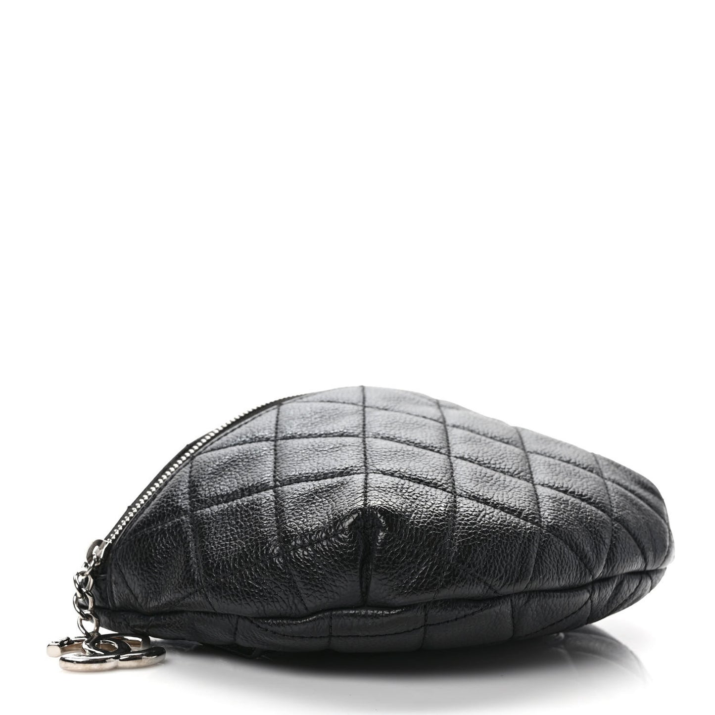 Grained Calfskin Quilted Waist Belt Bag Black