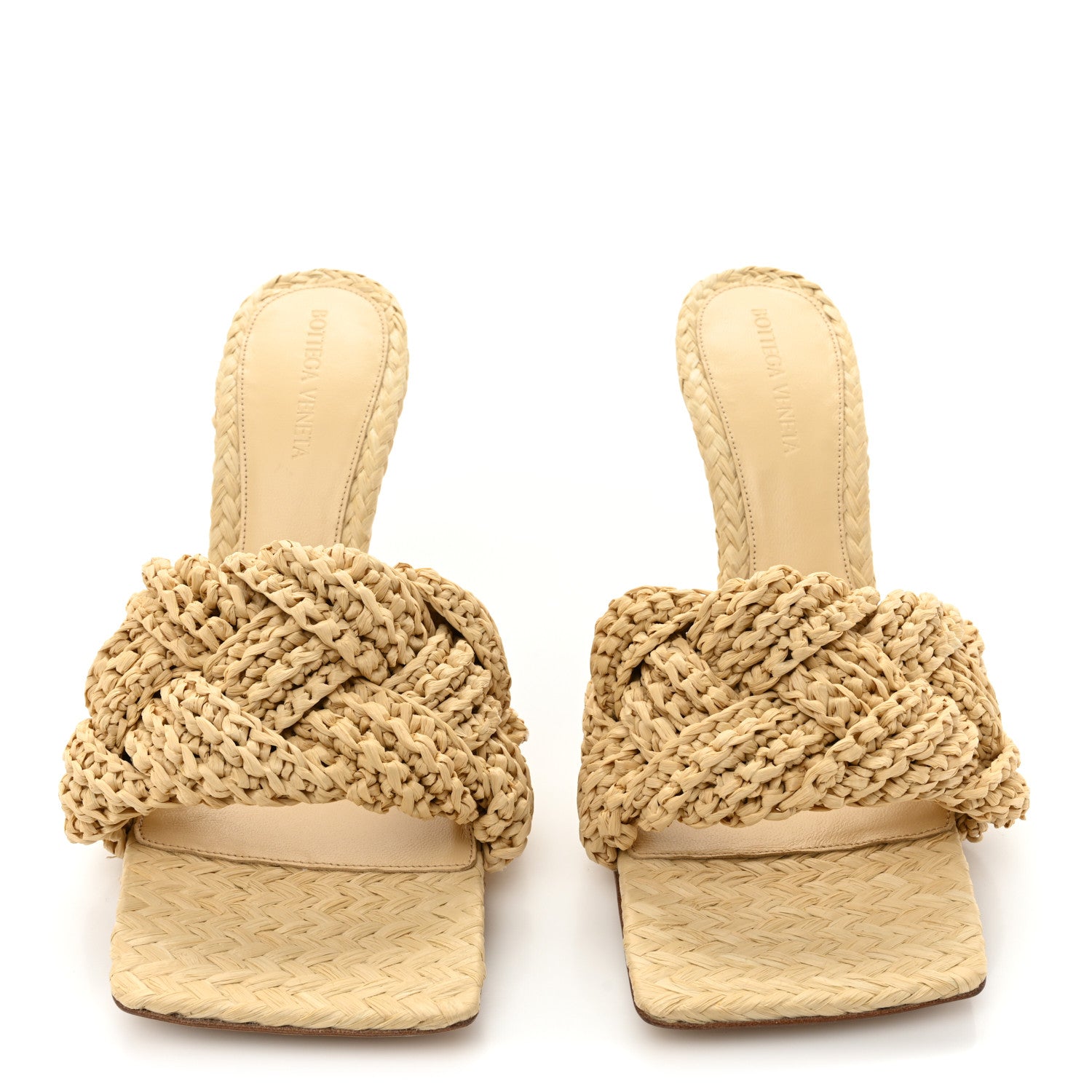Bottega Veneta Raffia Intrecciato Lido Mule 90 Sandals 40 Cane Sugar 2 of 9