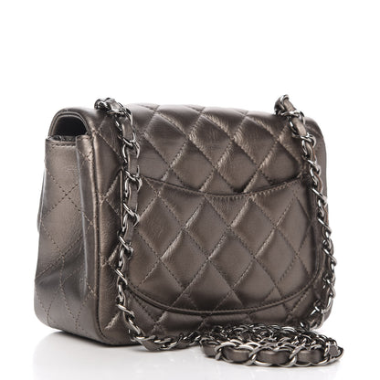 Chanel Metallic Calfskin Quilted Mini Square Flap Bronze 3 of 10
