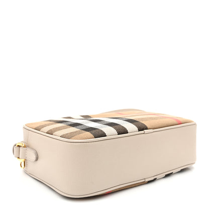 Burberry Calfskin House Check Large Camera Bag Limestone 4 of 11
