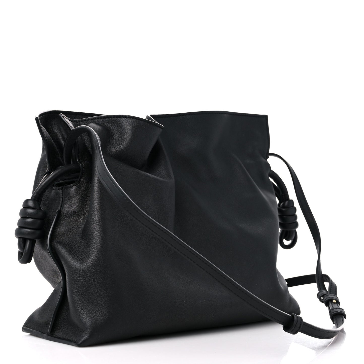 Nappa Flamenco Knot Clutch Black